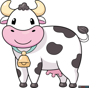 How to Draw an Easy Cartoon Cow Featured Image