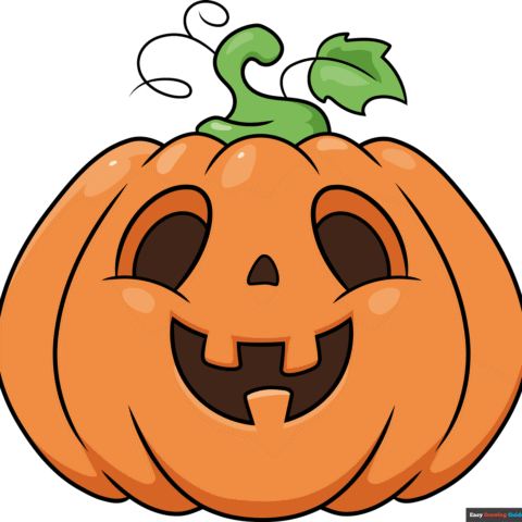 How to Draw an Easy Cartoon Pumpkin Featured Image