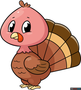 How to Draw an Easy Cartoon Turkey Featured Image