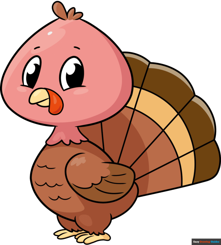 How to Draw an Easy Cartoon Turkey Featured Image