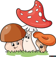 How to Draw Easy Cartoon Mushrooms