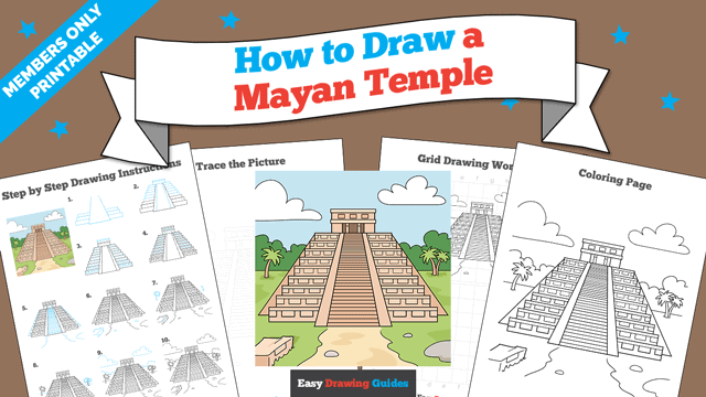 How to Draw a Mayan Temple Printable Thumbnail