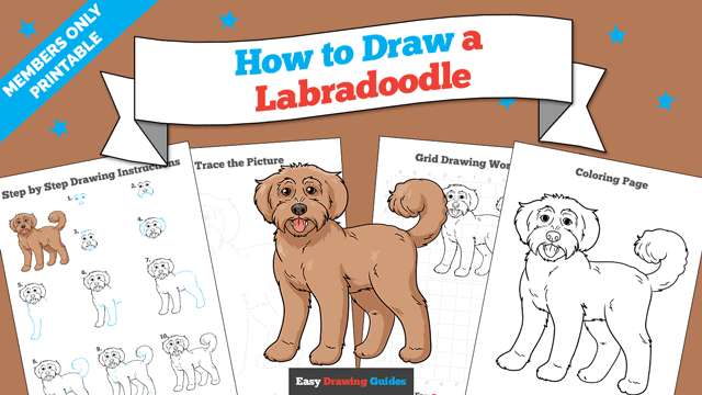 How to Draw a Labradoodle Printable Thumbnail