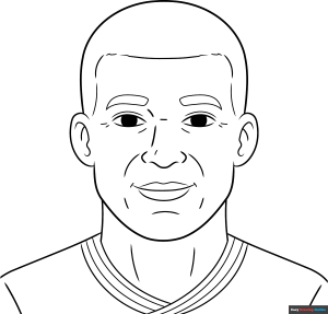 Free printable Kylian Mbappe coloring page