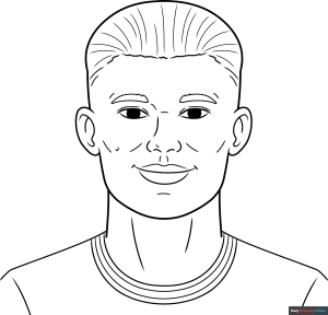 Free printable Erling Haaland coloring page