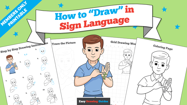 How to "Draw" in Sign Language Printable Thumbnail