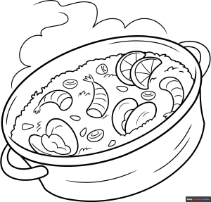Free printable Paella coloring page