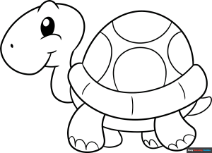 Free printable Easy Cartoon Turtle for Kids coloring page