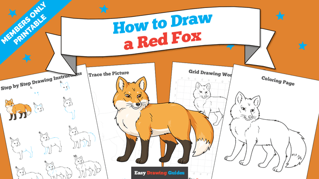 How to Draw a Red Fox Printable Thumbnail