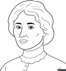 Free printable Helen Keller coloring page