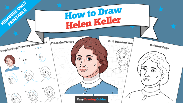 How to Draw Helen Keller Printable Thumbnail