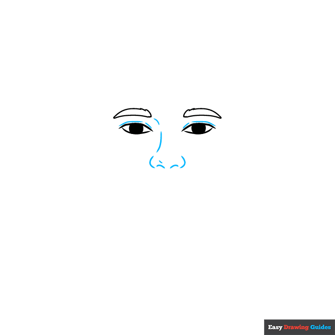 Erling Haaland step-by-step drawing tutorial: step 2