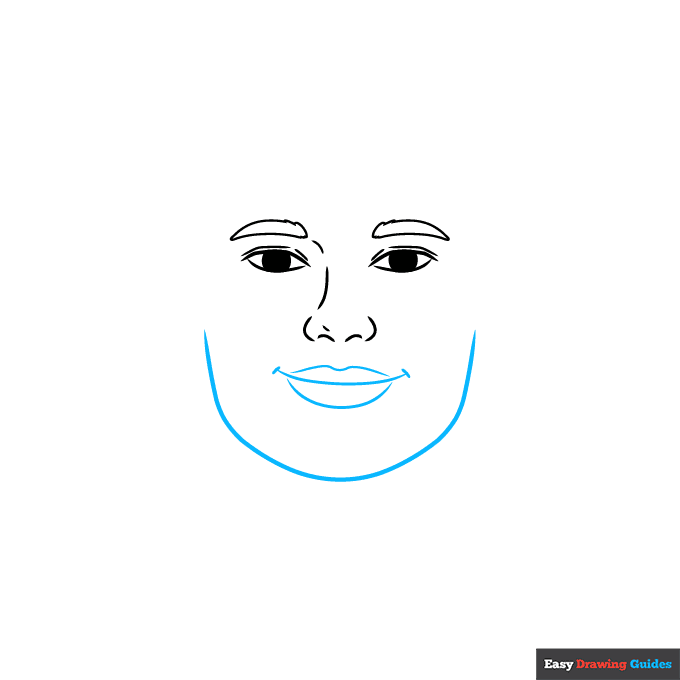 Erling Haaland step-by-step drawing tutorial: step 3