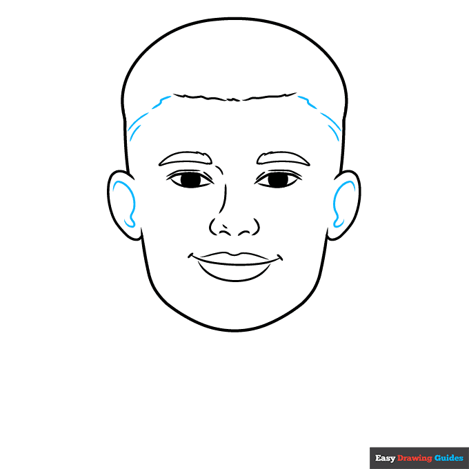 Erling Haaland step-by-step drawing tutorial: step 5