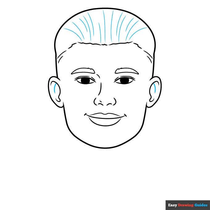 Erling Haaland step-by-step drawing tutorial: step 6