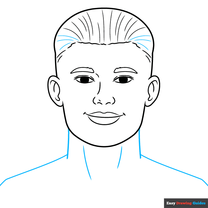 Erling Haaland step-by-step drawing tutorial: step 7