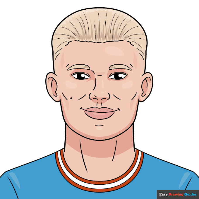 Erling Haaland step-by-step drawing tutorial: step 11