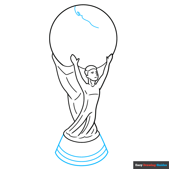 FIFA World Cup Trophy step-by-step drawing tutorial: step 6