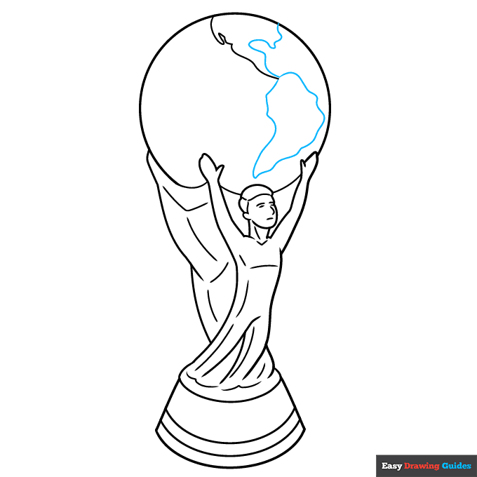 FIFA World Cup Trophy step-by-step drawing tutorial: step 7