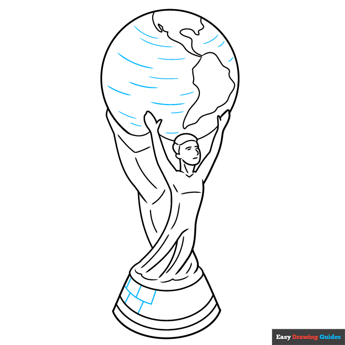 FIFA World Cup Trophy step-by-step drawing tutorial: step 8