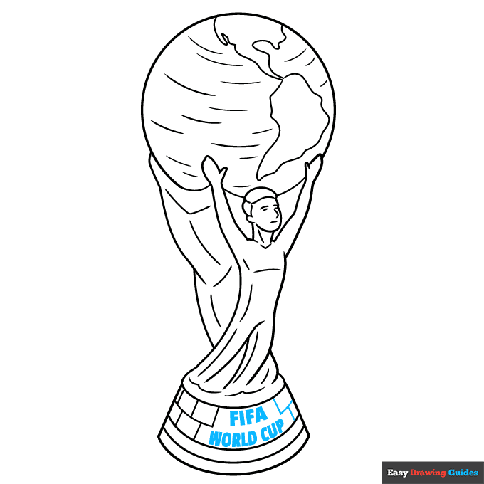 FIFA World Cup Trophy step-by-step drawing tutorial: step 9