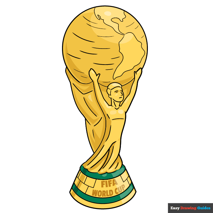 FIFA World Cup Trophy step-by-step drawing tutorial: step 11