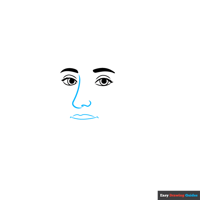 Hellen Keller step-by-step drawing tutorial: step 3