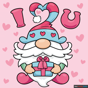 How to Draw a Valentines Day Gnome Card Featured Image