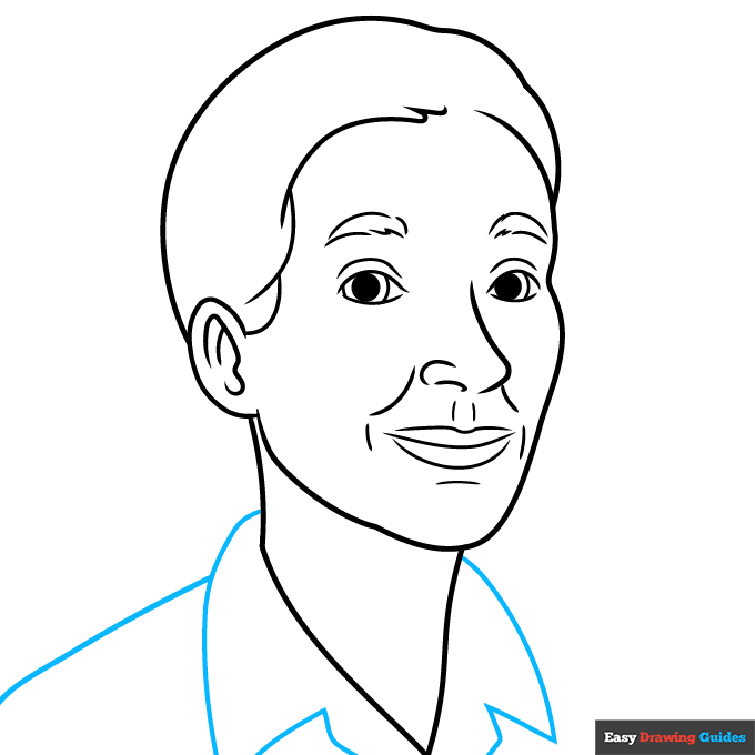 Jane Goodall step-by-step drawing tutorial: step 7