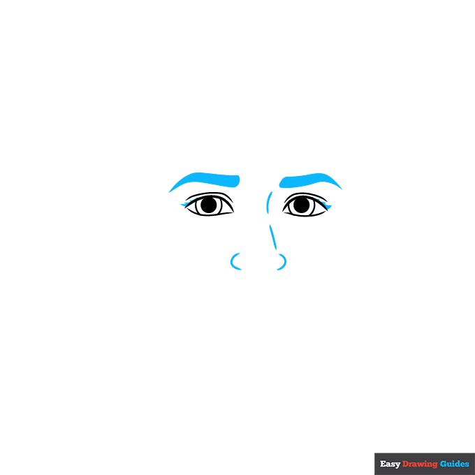 Malala Yousafzai step-by-step drawing tutorial: step 3