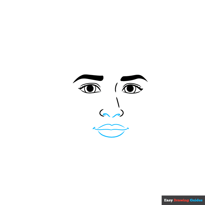 Malala Yousafzai step-by-step drawing tutorial: step 4