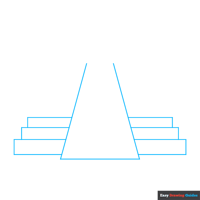 Mayan Temple step-by-step drawing tutorial: step 1
