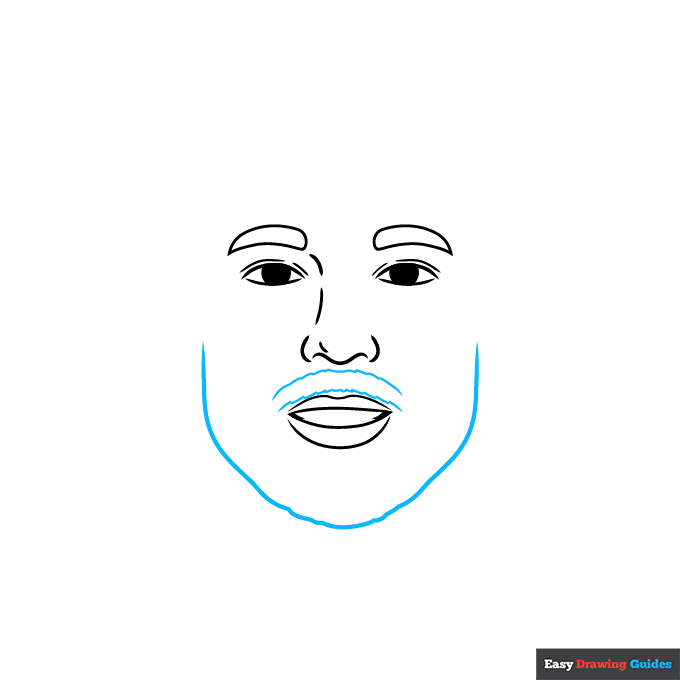 Neymar Jr step-by-step drawing tutorial: step 4