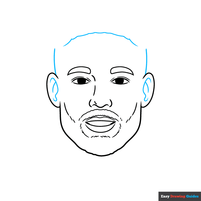Neymar Jr step-by-step drawing tutorial: step 6