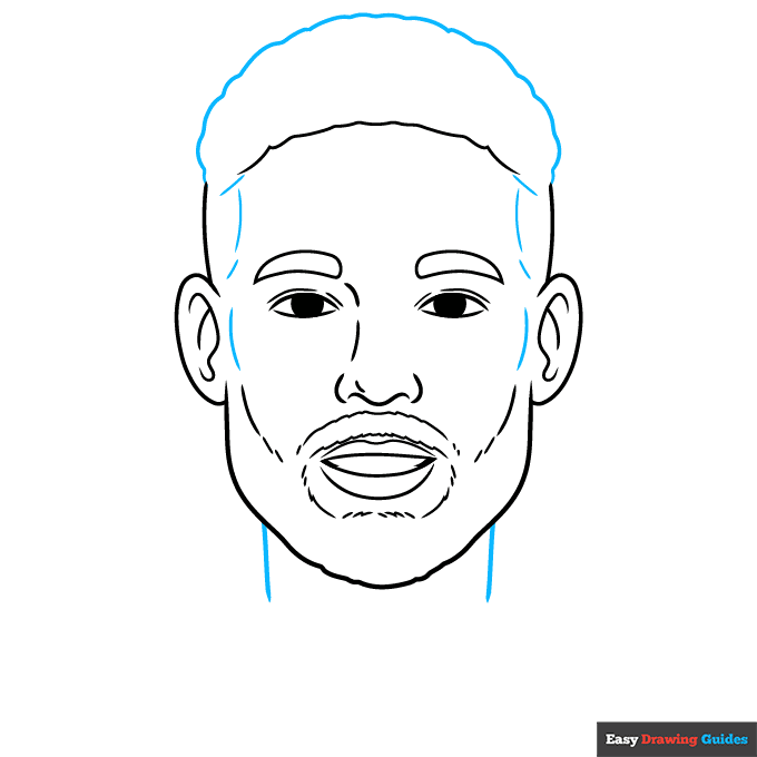 Neymar Jr step-by-step drawing tutorial: step 7