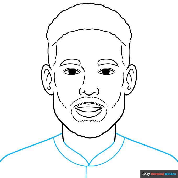 Neymar Jr step-by-step drawing tutorial: step 8