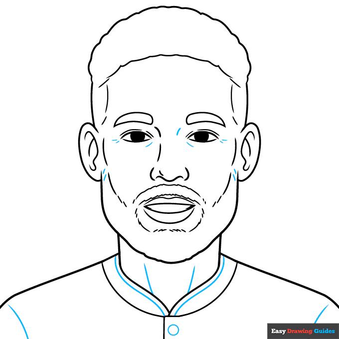 Neymar Jr step-by-step drawing tutorial: step 9