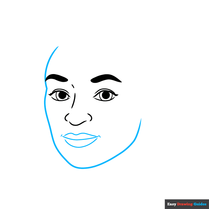 Rosa Parks step-by-step drawing tutorial: step 3