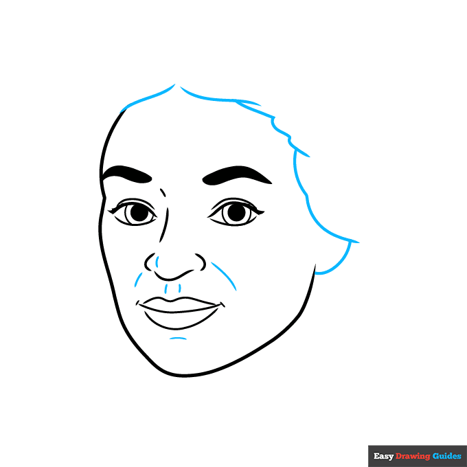 Rosa Parks step-by-step drawing tutorial: step 4
