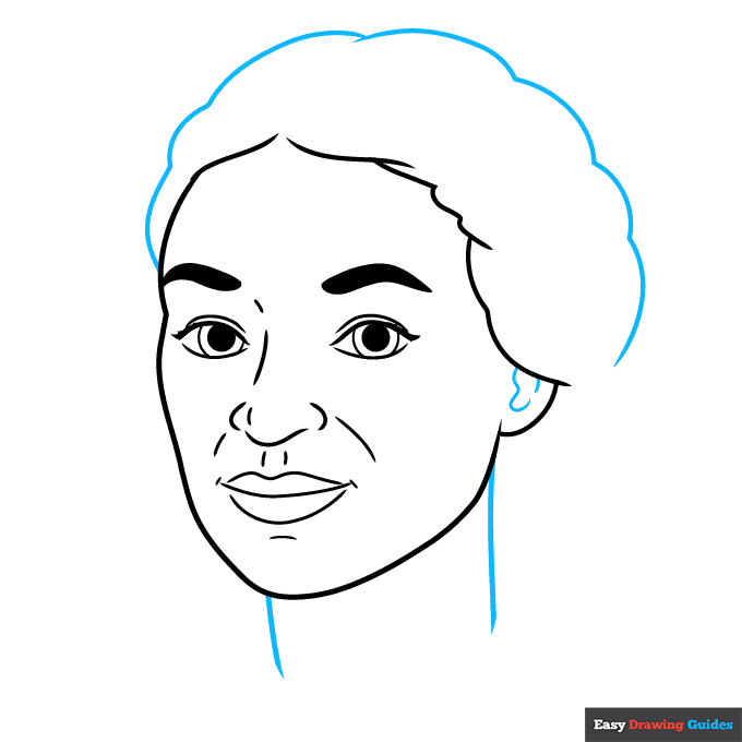 Rosa Parks step-by-step drawing tutorial: step 5