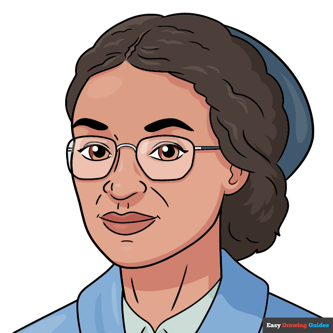 Rosa Parks step-by-step drawing tutorial: step 11