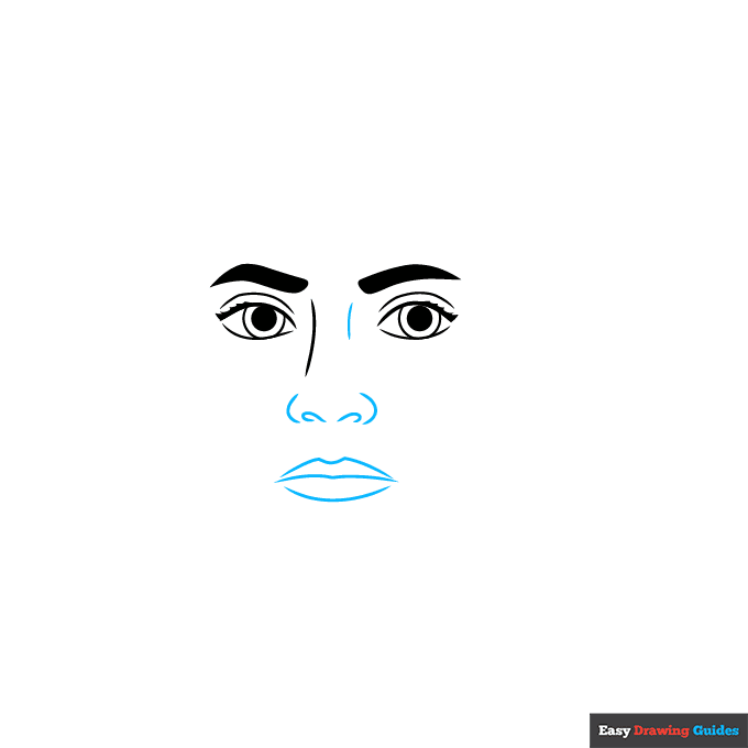 Susan B. Anthony step-by-step drawing tutorial: step 3