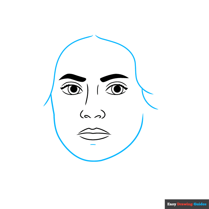 Susan B. Anthony step-by-step drawing tutorial: step 4