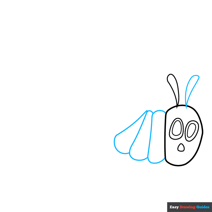 The Very Hungry Caterpillar step-by-step drawing tutorial: step 3