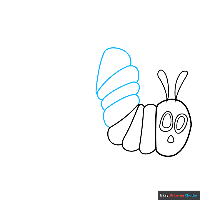 The Very Hungry Caterpillar step-by-step drawing tutorial: step 4