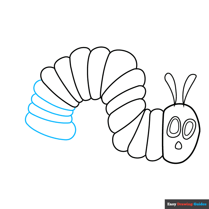 The Very Hungry Caterpillar step-by-step drawing tutorial: step 6