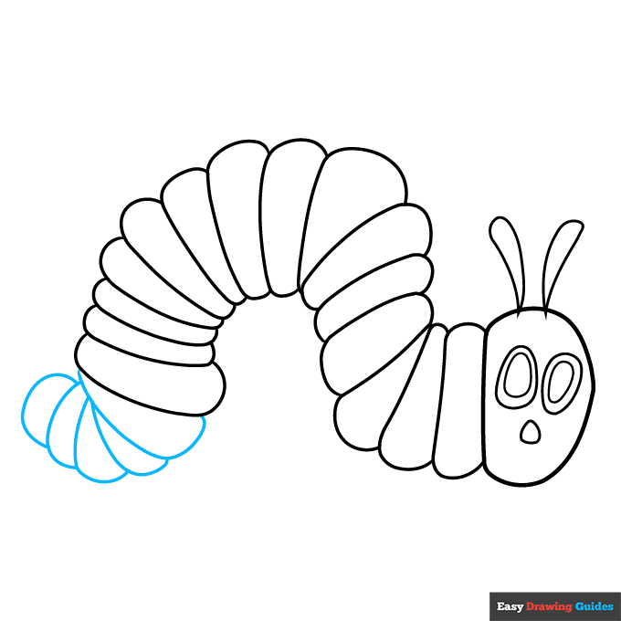 The Very Hungry Caterpillar step-by-step drawing tutorial: step 7