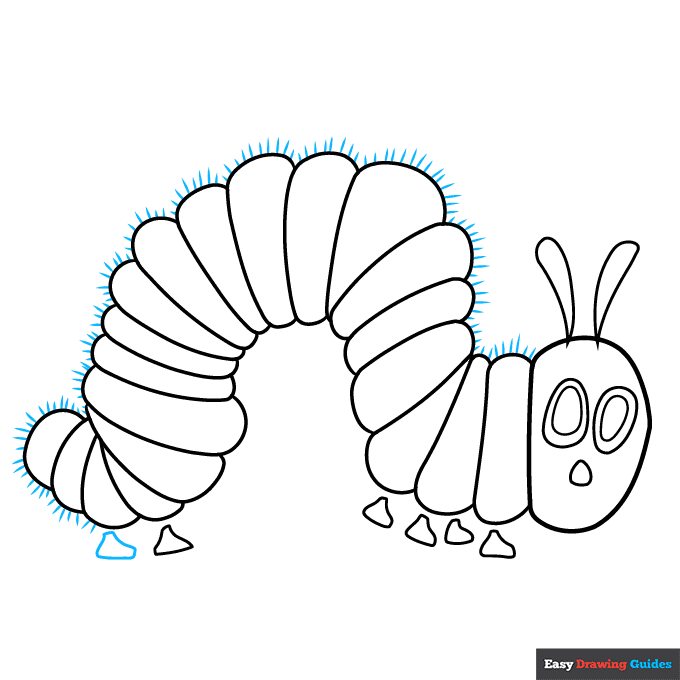 The Very Hungry Caterpillar step-by-step drawing tutorial: step 9