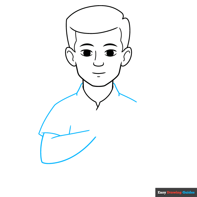 "Draw" in Sign Language step-by-step drawing tutorial: step 4
