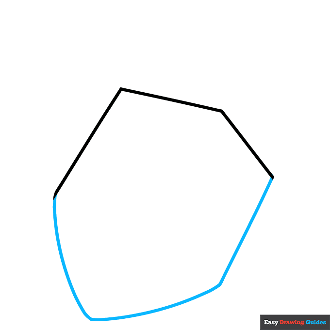 Dreidel step-by-step drawing tutorial: step 2